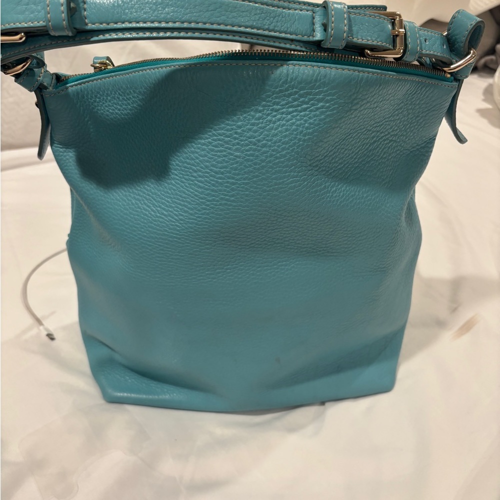 Dooney & Bourke Aqua Leather Shoulder Bag - Picture 4 of 16